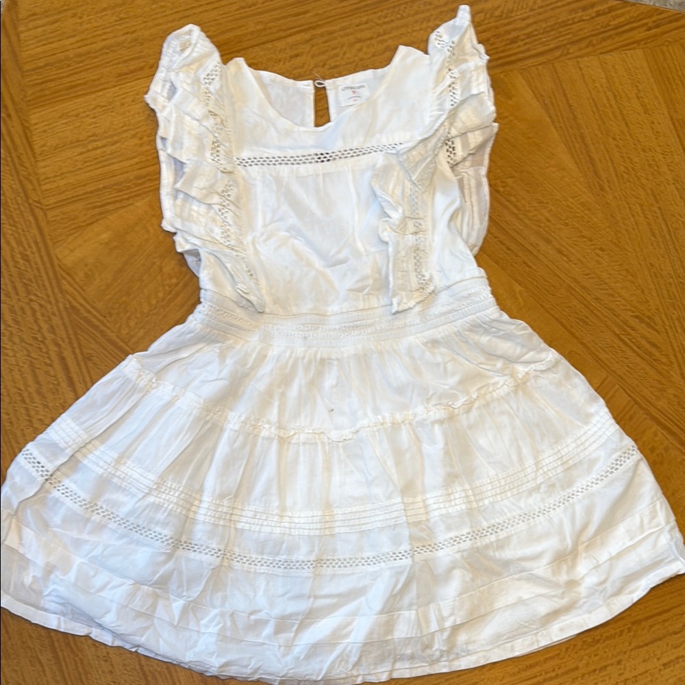 White Ruffled Kids Dress